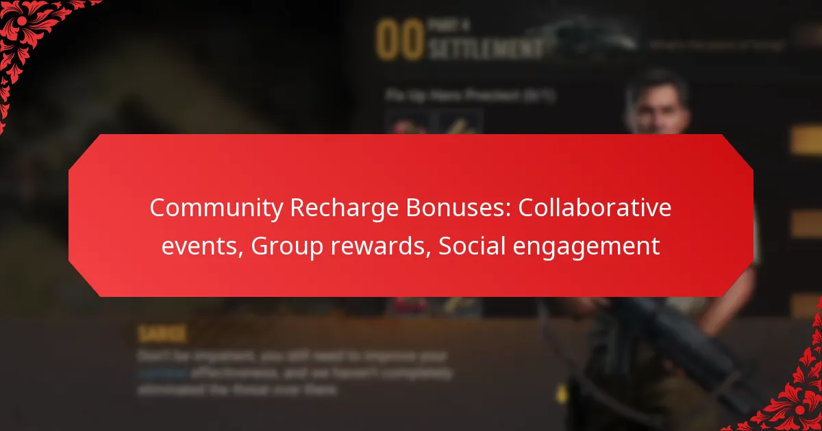 Community Recharge Bonuses: Collaborative events, Group rewards, Social engagement