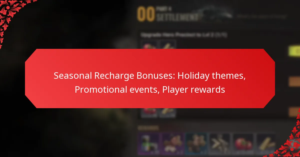 Seasonal Recharge Bonuses: Holiday themes, Promotional events, Player rewards