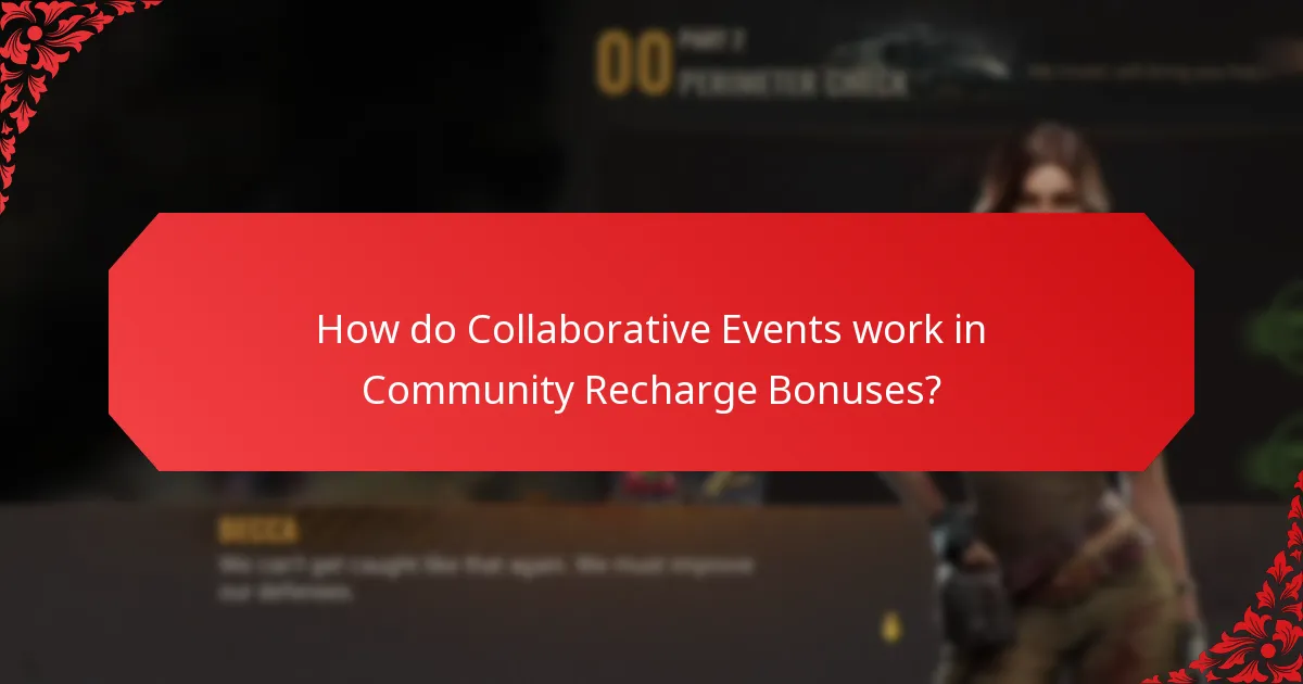 How do Collaborative Events work in Community Recharge Bonuses?