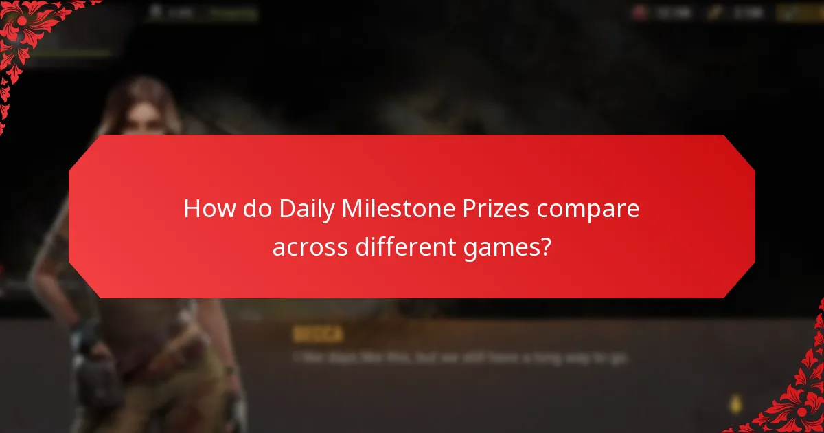 How do Daily Milestone Prizes compare across different games?