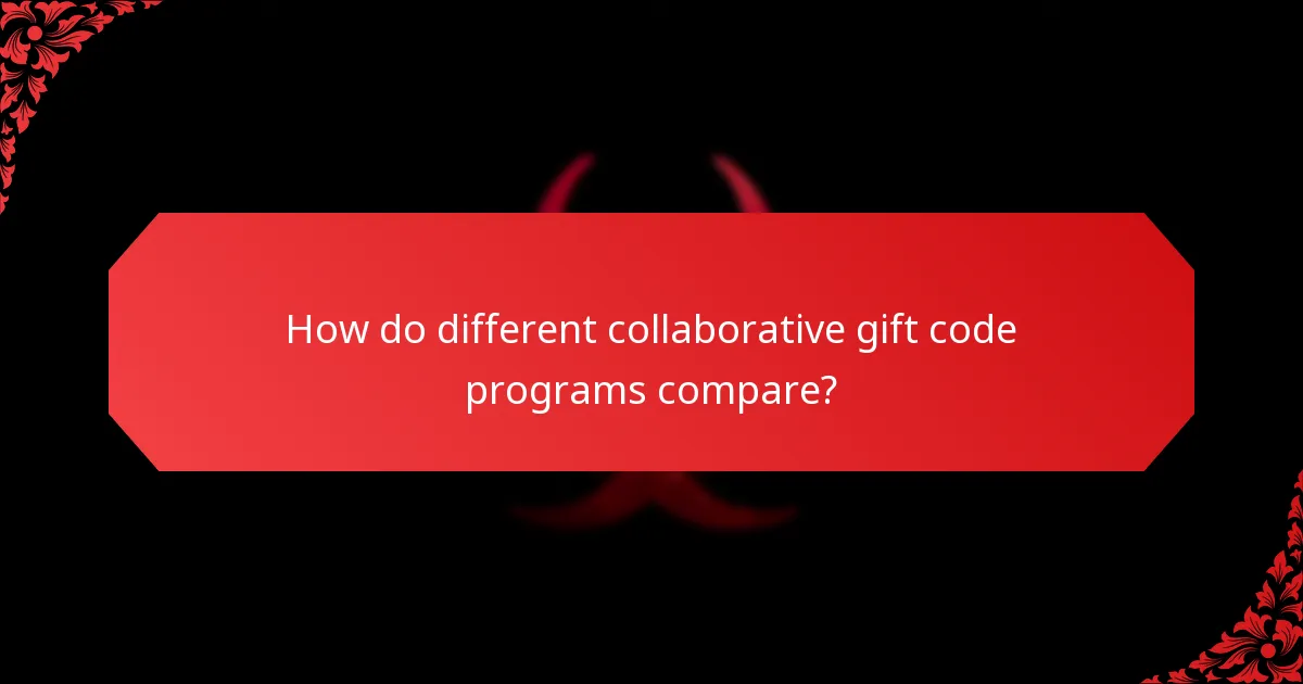 How do different collaborative gift code programs compare?