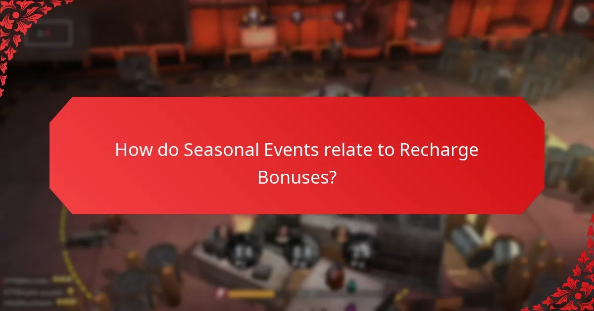 How do Seasonal Events relate to Recharge Bonuses?