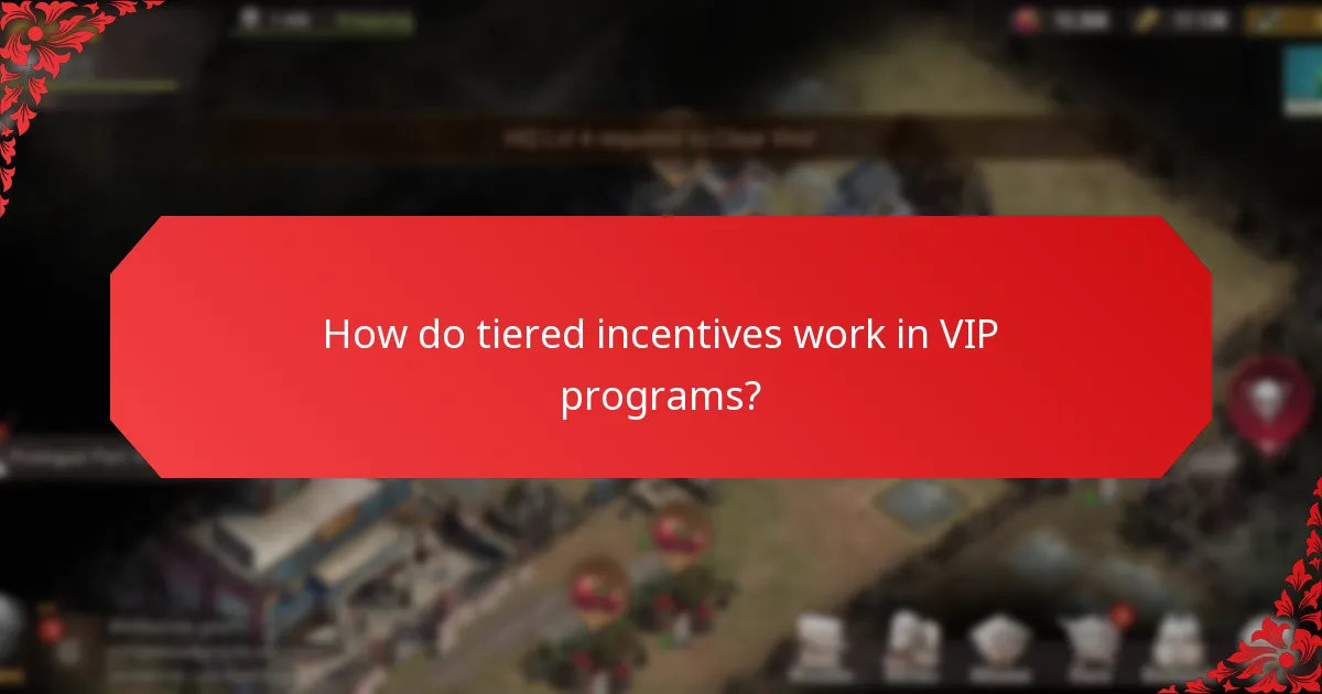 How do tiered incentives work in VIP programs?