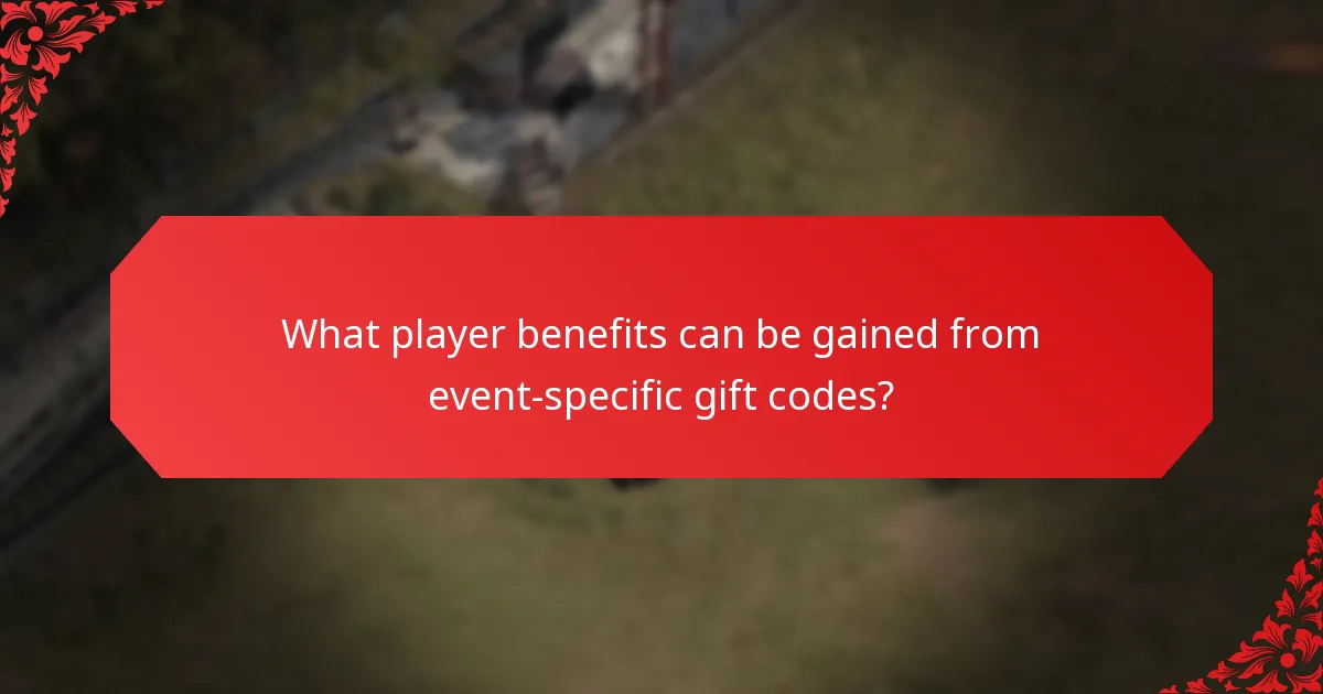 What player benefits can be gained from event-specific gift codes?