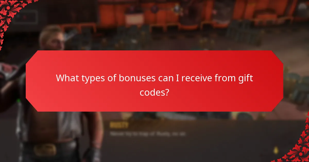 What types of bonuses can I receive from gift codes?