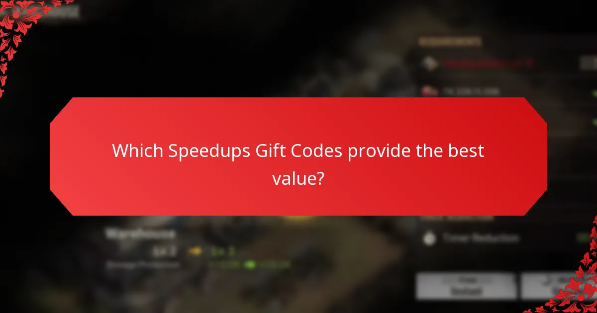 Which Speedups Gift Codes provide the best value?